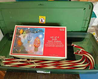 Lot 61: Holiday Lawn Stakes and Candy Cane Pathway Lights