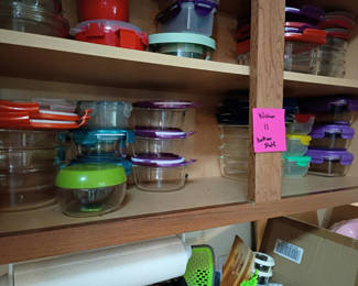 Lot 183: Assorted Glass and Plastic Food Storage Containers