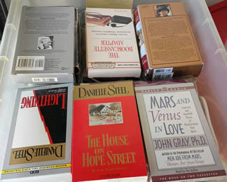 Lot 134: Collection of Audiobook Cassette Tapes in Storage Bins