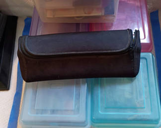 Lot 33: Embroidery and Cross Stitch Supplies with Scissors and Thread Storage