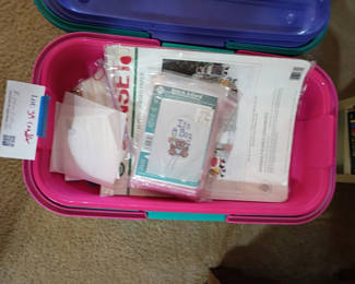 Lot 38: Cross Stitch Card Kits and Embroidery Floss Storage Boxes