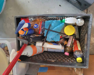 Lot 126: Crate of Cleaning Supplies and Tools