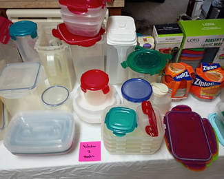 Lot 170: Assorted Plastic Food Storage Containers and Kitchen Canisters