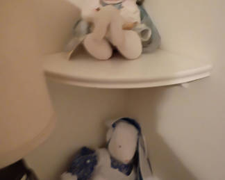 Lot 158: Decorative Dolls, Framed Wall Art, Radio, and Storage Cart