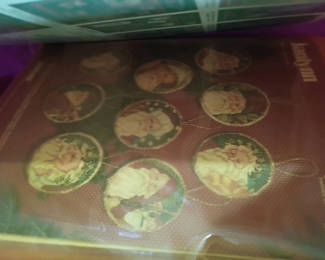 Lot 40: Plastic Storage Bin with Cross Stitch and Craft Patterns