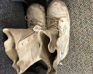 White Korean War Boots - extreme cold-weather vapor barrier rubber boots, commonly called "Mickey Mouse" or "Bunny" boots, designed in 1950