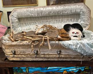 1920s Antique Childs size Coffin ready for#HALOWEEN #mourning memorabilia #Funeral memorabilia , 