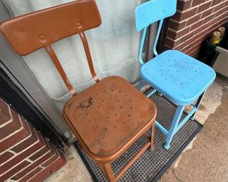 Vintage Industrial Steel Shop Stool/s