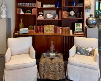 Linen Pair of Chairs