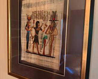 Egyptian hand painted papyrus