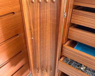 Mid Century Danish Modern Jewelry Cabinet by PJB Mobler