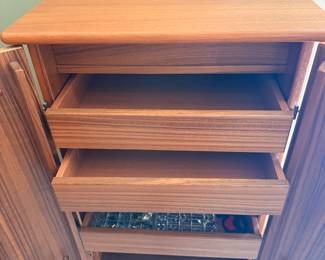Mid Century Danish Modern Jewelry Cabinet by PJB Mobler