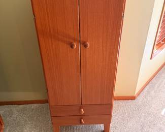 Mid Century Danish Modern Jewelry Cabinet by PJB Mobler