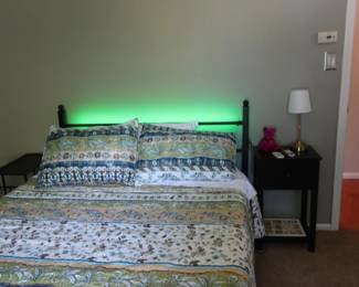 double bed with light feature