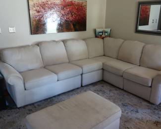 sectional sofa and hassock