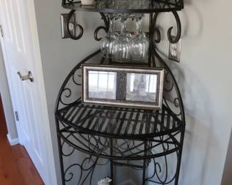 bakers rack and decor