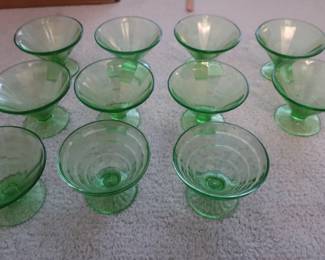 Uranium glass  sherbert  bowls