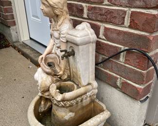 fountain made of authentic stone or heavy cast concrete