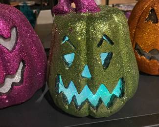 Light up glitter pumpkins
