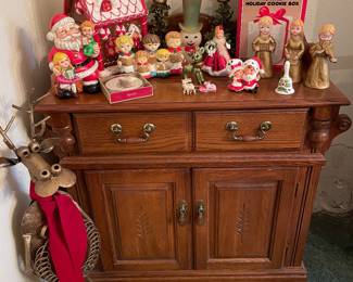 Great vintage Christmas and cabinet