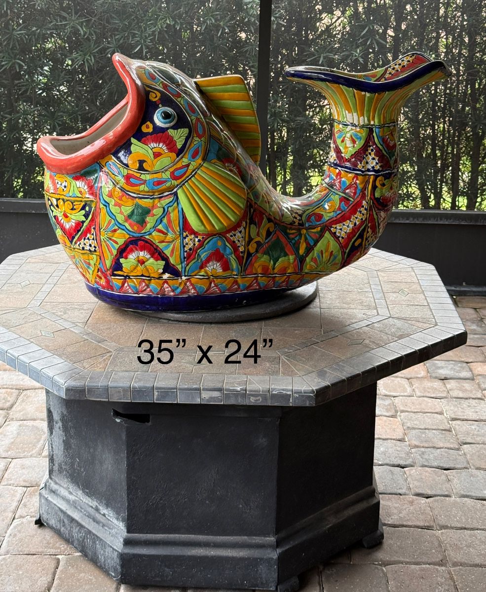 Large Talavera ceramic fish planter
