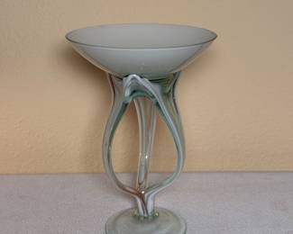 MCM Josefina Krosno Art Glass Pedestal Bowl