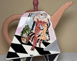 Riki Moss signed tea pot
