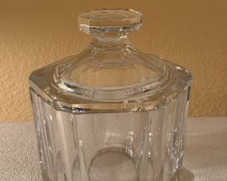 Oreffors Sweden Crystal Biscuit Jar w/Lid