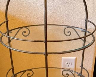 3-tier glass shelf plant/appetizer/collectible display stand (2 available)