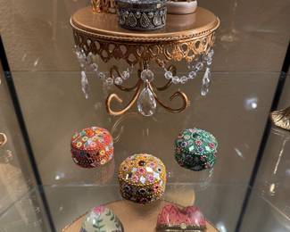 Beaded and enamel pill boxes