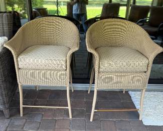 Pair of bar stools, 28” to top of seat cushion