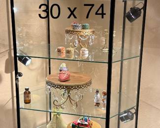 6-sided lighted glass display cabinet