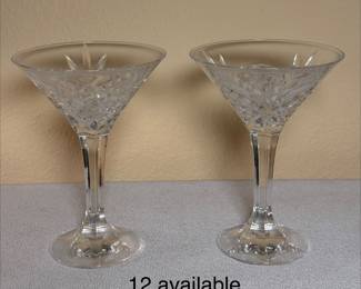 Set of 12 elegant crystal martini glasses