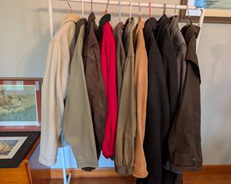 jackets: ll bean, outback, clairborne