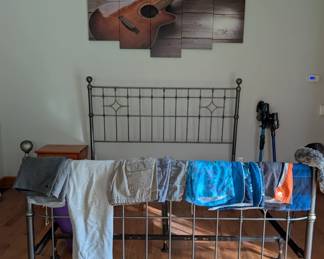 bed frame, clothes