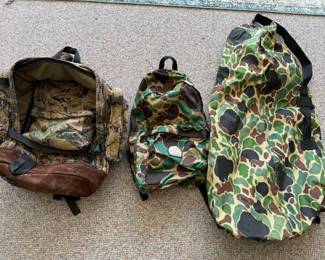 Cabela's Camo Fleece Backpack & Camo Bags