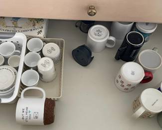 Assorted Coffee Mugs and Peter Rabbit Children's Tea Set