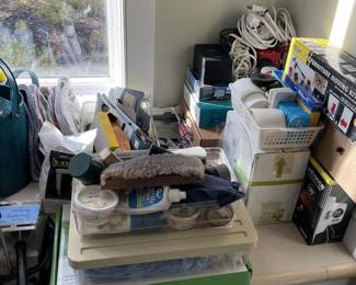 Assorted Household Items, Electronics, Tools, and Moving Supplies