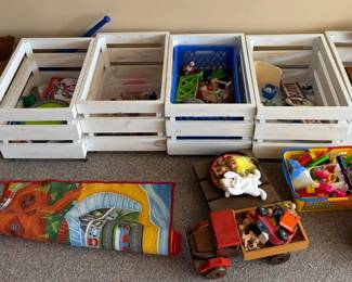 Children's Toys & Wooden Crate Storage Cubbies