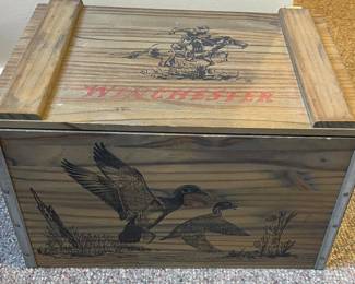 Winchester Wooden Repeater Storage Box with Hinged Lid