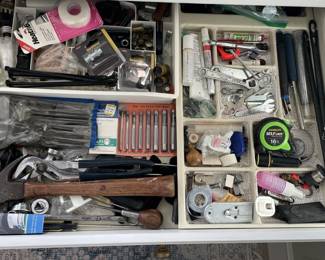 Large Collection of Assorted Hand Tools, Workshop Hardware, and Electrical Accessories