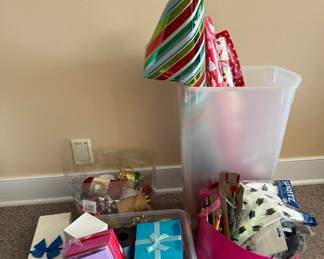 Gift Wrap Lot – Paper, Bags, Boxes & Ribbon