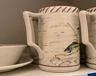 Lenox "Riverwood Bass" Mugs & Wedgwood Peter Rabbit Children's Set