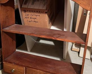 Wooden Wall Hanging Display Shelf Unit with Three Drawers