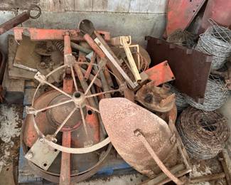 Vintage Tractor Parts & Harrow Discs Salvage Lot
