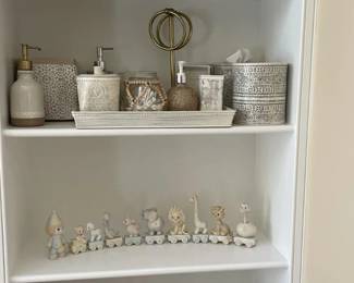 Precious Moments Birthday Train, Bathroom Vanity Set, and Easter Decor Lot