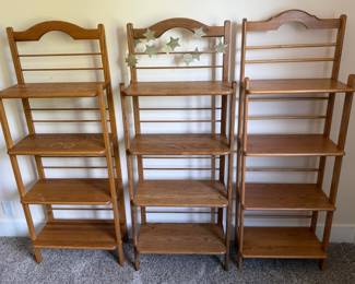 Set of 3 Wooden Ladder-Style Bookshelves