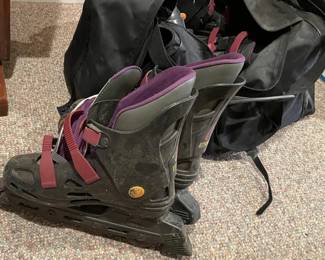 3 Pairs of Rollerblade Astroblade Inline Skates with Pads and Bag