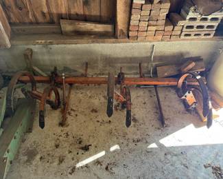 Vintage Tow-Behind Spring Tooth Cultivator