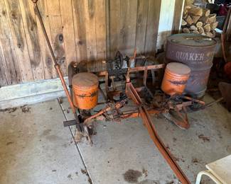 Vintage Two-Row Corn Planter – Steel Wheels